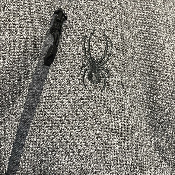 Spyder Gray Fleece Sherpa Lined Waffle Knit Jacket Size M - Picture 3 of 8